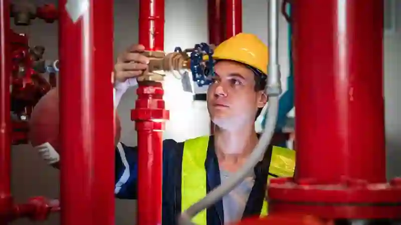 Plumber examining pipes on a construction site snaghere qullnet