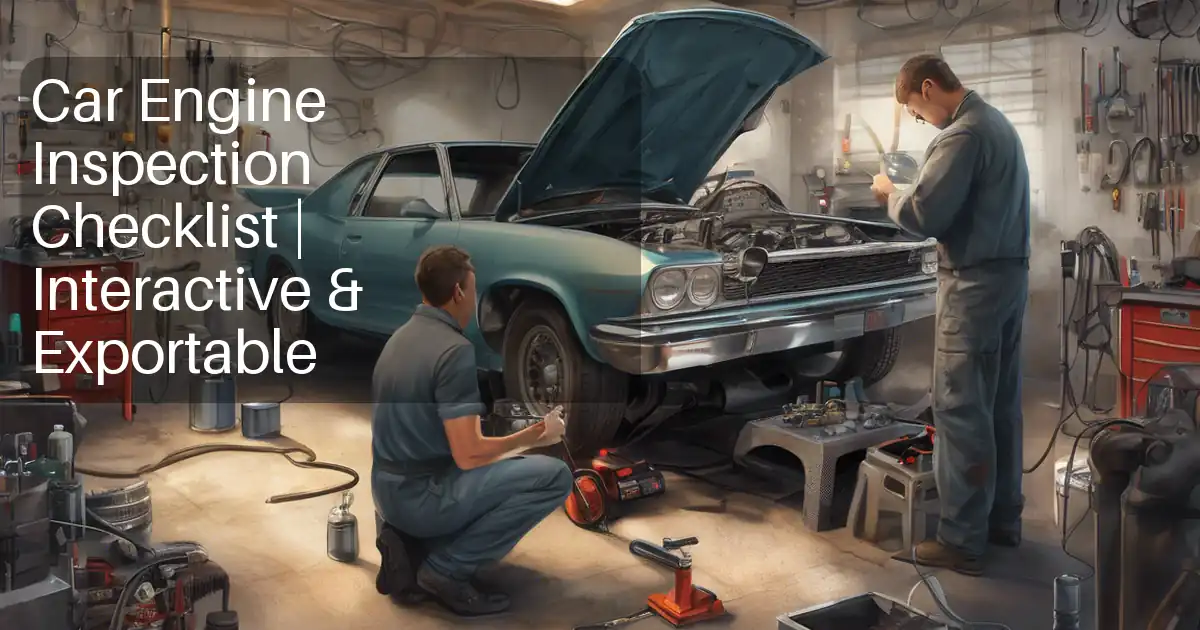 Car Engine Inspection Checklist | Interactive & Exportable image