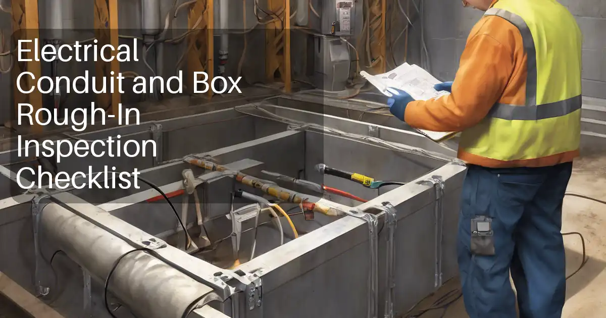 Electrical Conduit and Box Rough-In Inspection Checklist image